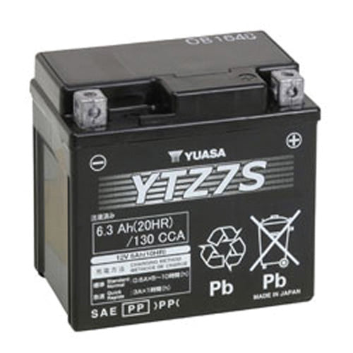 YUASA YTZ7S FACTORY ACTIVATED MAINTENANCE FREE 12 VOLT BATTERY