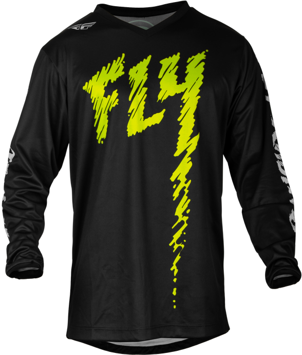 YOUTH F-16 JERSEY BLACK/NEON GREEN/LIGHT GREY YS 377-224YS image 1