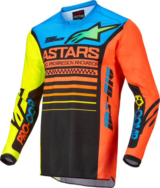 YOUTH RACER COMPASS JERSEY BLACK/YELLOW FLUO/CORAL YM 3772122-1534-M image 1