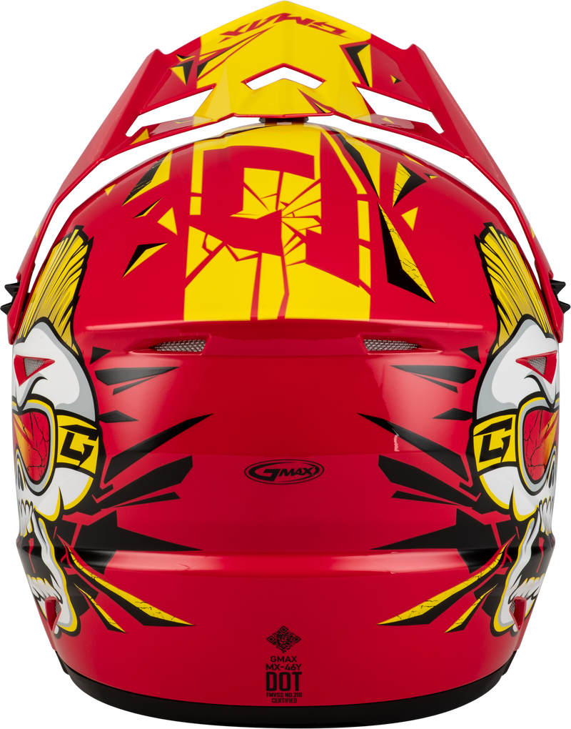 Load image into Gallery viewer, YOUTH MX-46Y UNSTABLE HELMET RED/YELLOW YL D3465232 image 2
