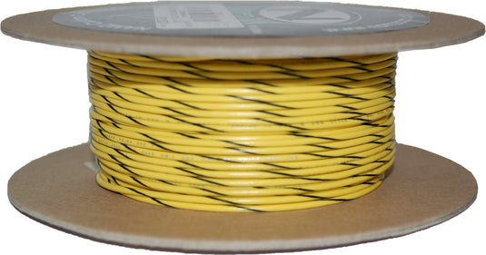 100' SPOOL 20-GAUGE WIRE (YELLOW/BLACK STRIPE) NWR-40-100-20 image 1