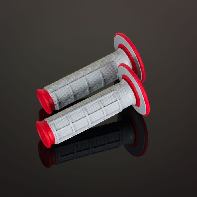 RENTHAL MX GRIPS DL DIAMOND / WAFFLE RED / GREY