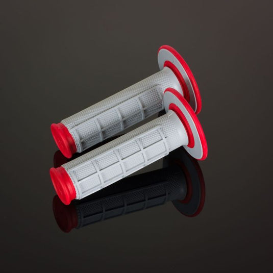 RENTHAL MX GRIPS DL DIAMOND / WAFFLE RED / GREY