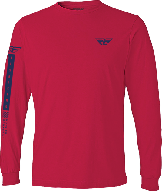 FLY TRIBE LONG SLEEVE TEE RED/BLUE LG 352-4166L image 1