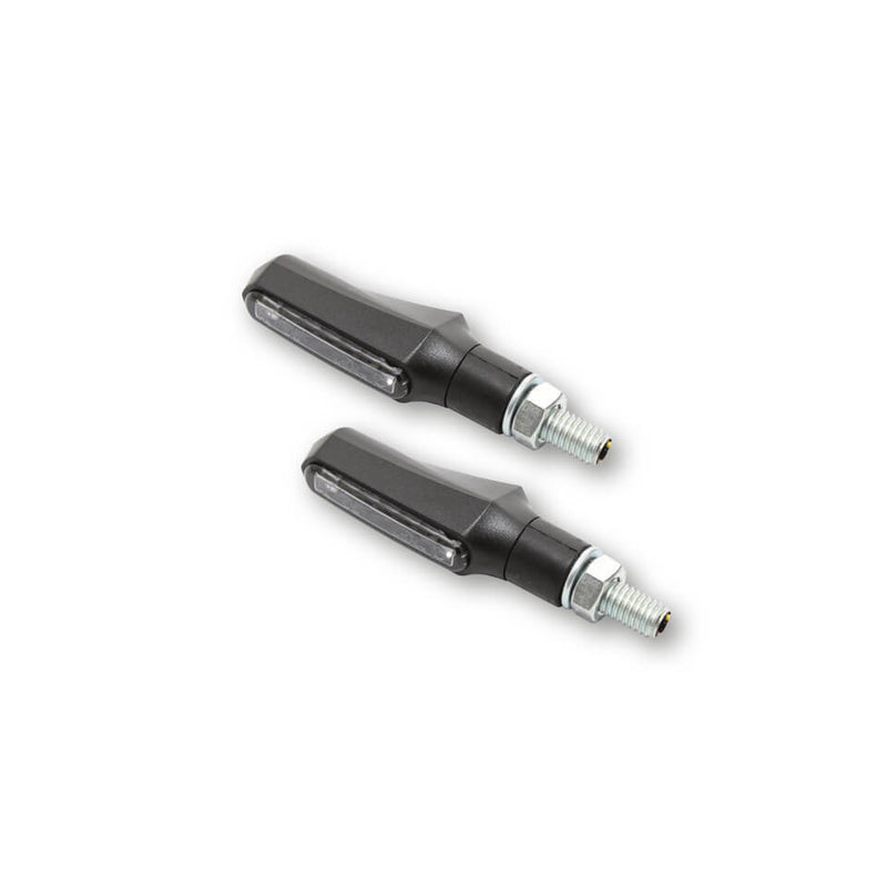 Load image into Gallery viewer, SHORTY FIN TS/TAIL/BRAKE LIGHT REAR PAIR SMOKED LENS BLACK 254-075 image 1
