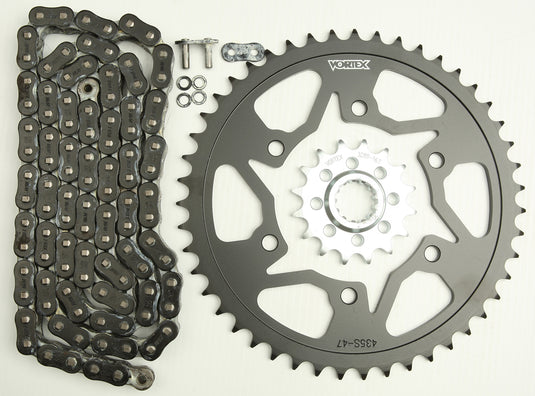 SPROCKET/CHAIN KIT STL/STL 16/47T SIL RX3 520-118L BLK CK6362 image 1