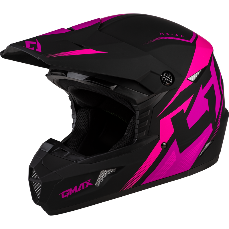 Load image into Gallery viewer, MX-46 COMPOUND HELMET MATTE BLACK/PINK 2X D3464348 image 1
