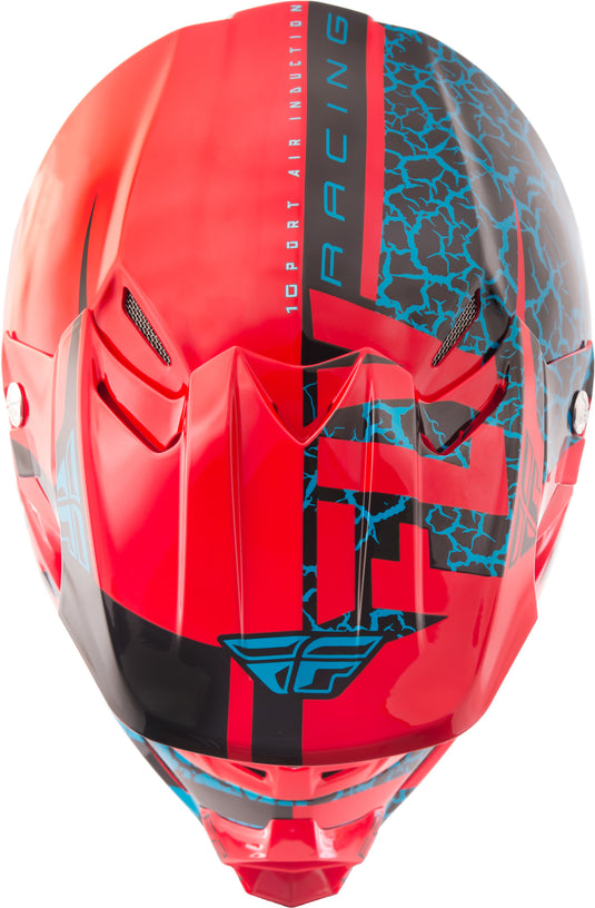 F2 CARBON FRACTURE HELMET BLACK/RED/LIGHT BLUE XS 73-4172-1-XS image 4