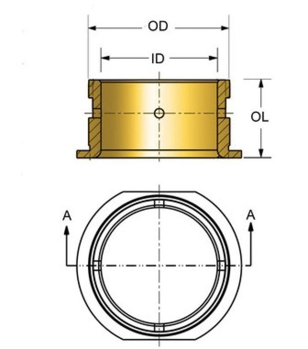KPMI BUSHING, CRANKSHAFT, -.010  ID, BSA, A10, 1962-1970