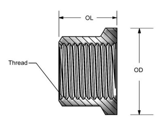 KPMI NUT (CYLINDER STUD) HT STEEL M10 X 1.25