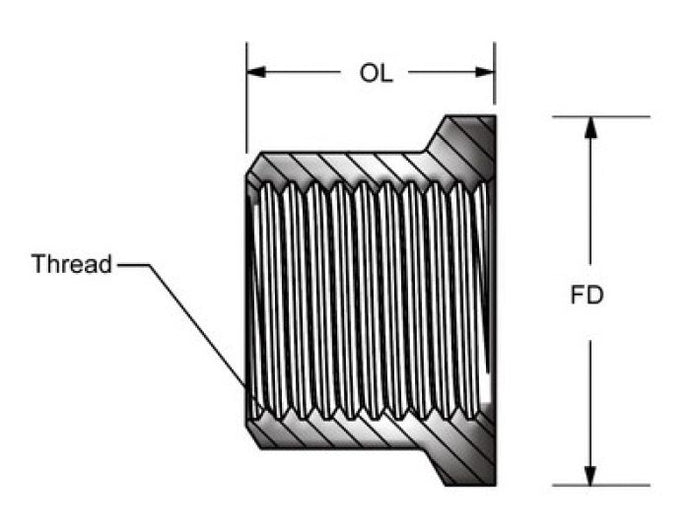 KPMI NUT (CYLINDER STUD), HT ST EEL, 1/2-20 UNF,