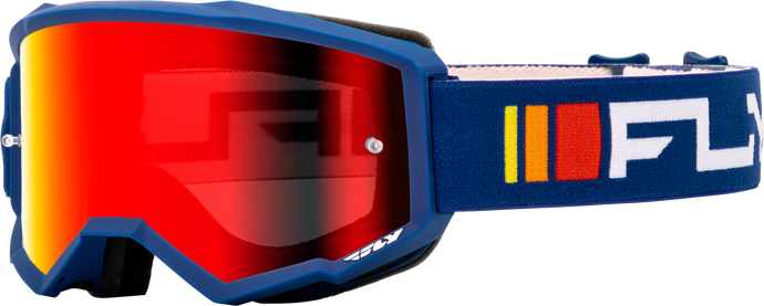 YOUTH ZONE GOGGLE NAVY/WHITE W/ RED MIRROR/SMOKE LENS 37-51521Y image 1