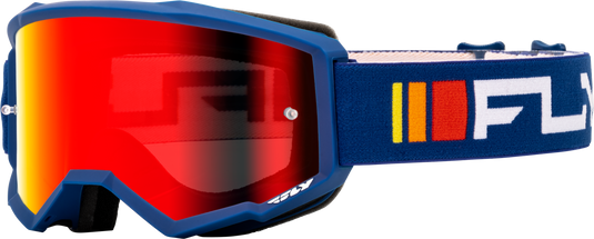 YOUTH ZONE GOGGLE NAVY/WHITE W/ RED MIRROR/SMOKE LENS 37-51521Y image 1