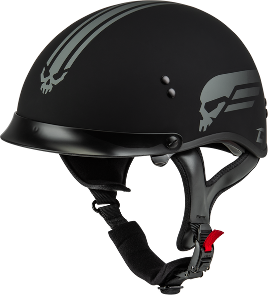 HH-65 RETRIBUTION HELMET W/PEAK MATTE BLACK/SILVER SM H96511814 image 1