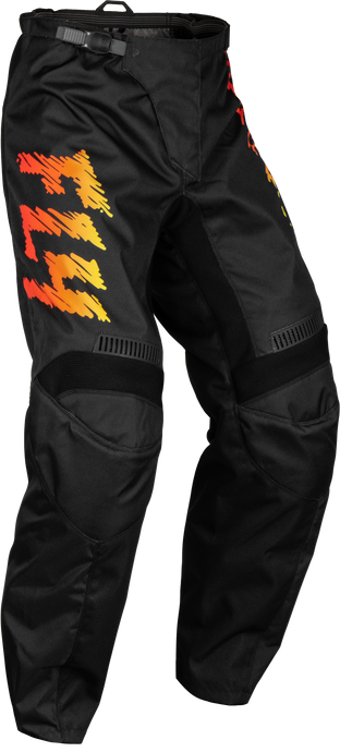 YOUTH F-16 PANTS BLACK/YELLOW/ORANGE SZ 22 377-23122 image 1