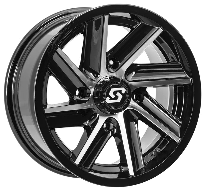 CHOPPER WHEEL 14X7 4/137 5+2 (+10MM) BLK/MACHINED A85M-47037-52S image 1