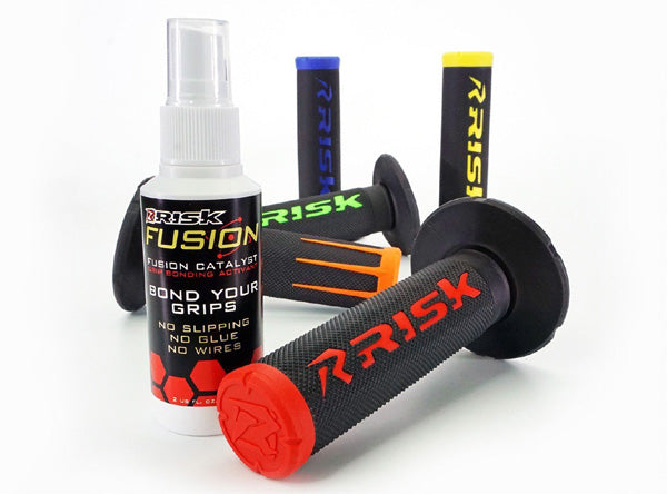 RISK RACING MOTO GRIPS - FUSION 2.0 WITH GRIP TECH  - RED