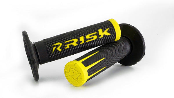 RISK RACING MOTO GRIPS - FUSION 2.0 WITH GRIP TECH  - YELLOW