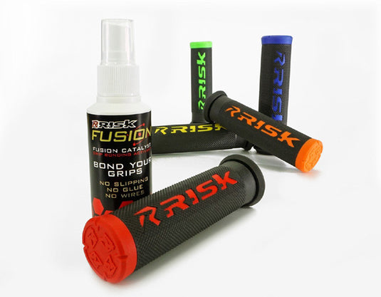 RISK RACING ATV/MTB GRIPS - FUSION 2.0 WITH GRIP TECH  ORANGE