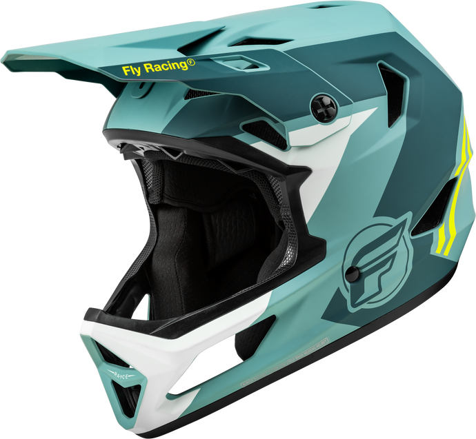 YOUTH RAYCE HELMET MATTE BLUE STONE/HI-VIS YS 73-3610YS image 1