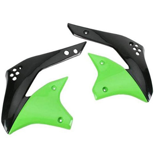 RADIATOR SCOOPS KX450F OEM COLOR 12-14 GREEN 05/BLACK