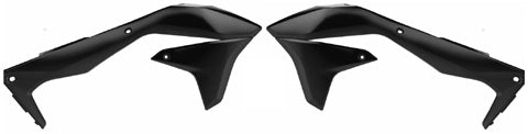 POLISPORT RADIATOR SCOOPS, KAWASAKI, BLACK