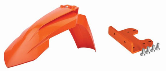 POLISPORT KTM FRONT FENDER 2016 + ADAPTOR KIT ORANGE KTM16