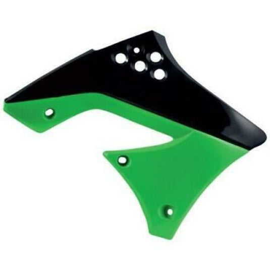 POLISPORT  RADIATOR SCOOPS KAWASAKI, GREEN 05/BLACK