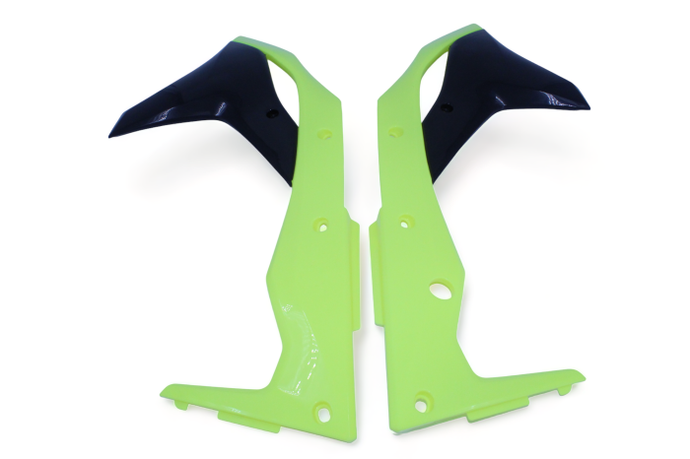 POLISPORT  RADIATOR SCOOPS KAWASAKI, FLO YELLOW