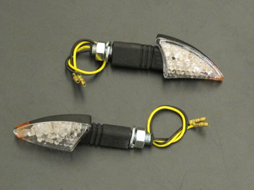 TURNSIGNAL  SET SHARK BLACK LONG 2PCS