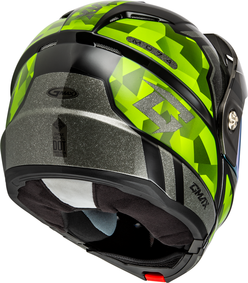Load image into Gallery viewer, MD-74 STRIKER MODULAR HELMET W GLD SHLD BLK/SLVR/GRN MTLC XL M17411067 image 4
