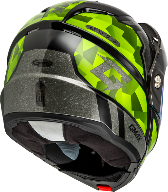 MD-74 STRIKER MODULAR HELMET W GLD SHLD BLK/SLVR/GRN MTLC XL M17411067 image 4