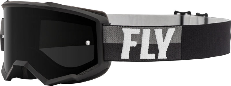 Load image into Gallery viewer, ZONE YOUTH GOGGLE BLACK/WHITE W/DARK SMOKE LENS W/POST FLC-037 image 1
