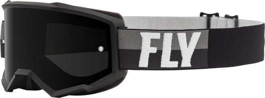 ZONE YOUTH GOGGLE BLACK/WHITE W/DARK SMOKE LENS W/POST FLC-037 image 1