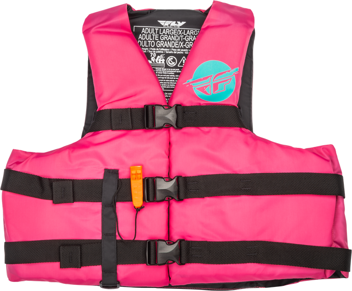 NYLON FLOTATION VEST NEON PINK/TEAL 2X 221-304142X image 1