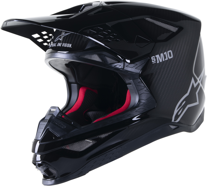 SUPERTECH S-M10 SOLID HELMET BLACK GLOSSY/CARBON XS 8300323-1188-XS image 1