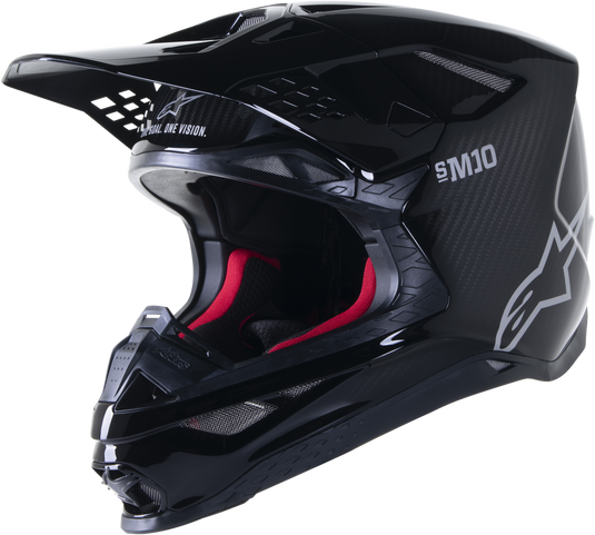 SUPERTECH S-M10 SOLID HELMET BLACK GLOSSY/CARBON XS 8300323-1188-XS image 1
