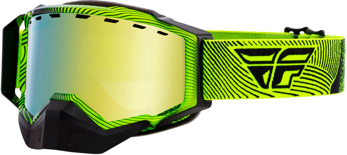 ZONE SNOW GOGGLE HI-VIS/BLACK W GOLD MIRROR/ SMOKE LENS FLB-057 image 1