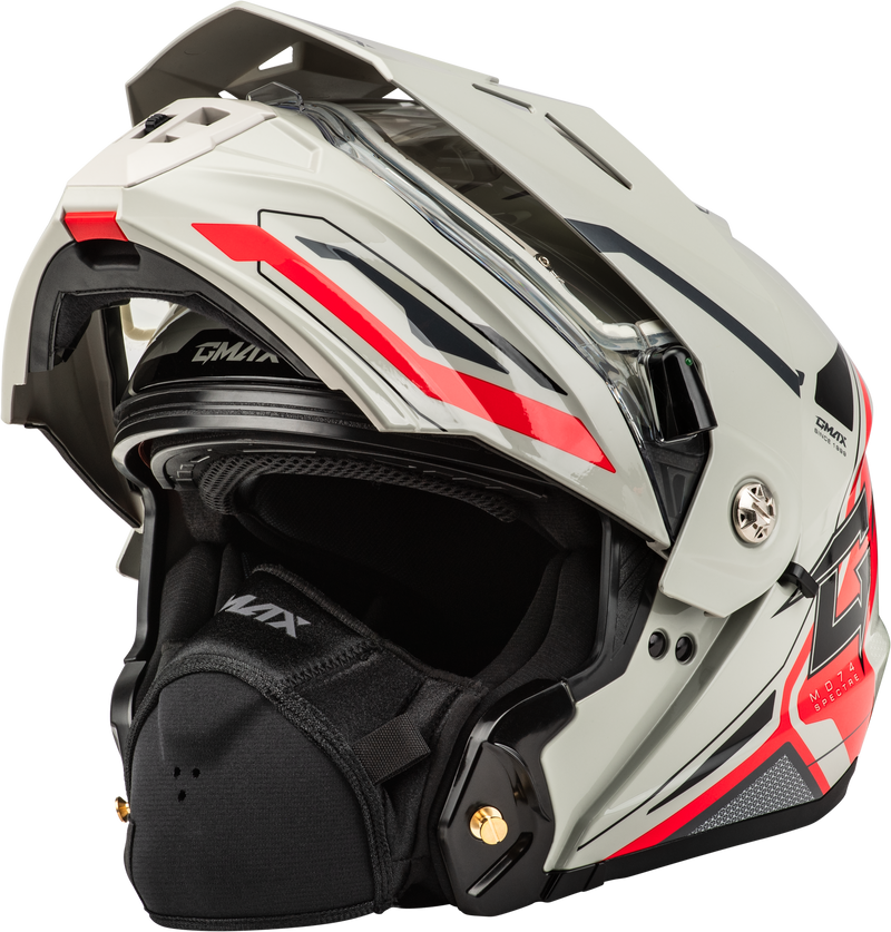 Load image into Gallery viewer, MD-74S SPECTRE SNOW HELMET W/ ELECTRIC SHIELD WHITE/RED 2X M10742358 image 5
