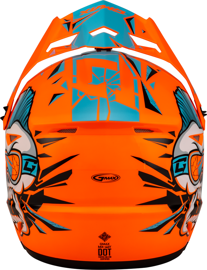 Load image into Gallery viewer, YOUTH MX-46Y UNSTABLE HELMET HI VIS ORANGE/BLUE YL D3465212 image 2
