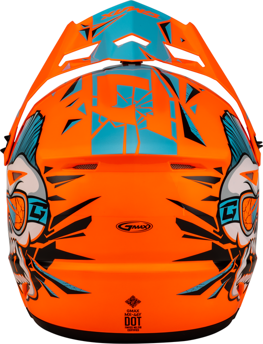 YOUTH MX-46Y UNSTABLE HELMET HI VIS ORANGE/BLUE YL D3465212 image 2