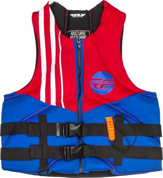NEOPRENE FLOTATION VEST RED/WHITE/BLUE 2X 221-304022X image 1