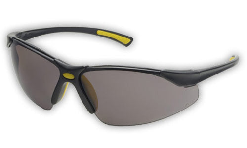 Load image into Gallery viewer, ELVEX SAFETY GLASSES ELITE STYLE GRAY LENS BLACK/YELLOW FRAME
