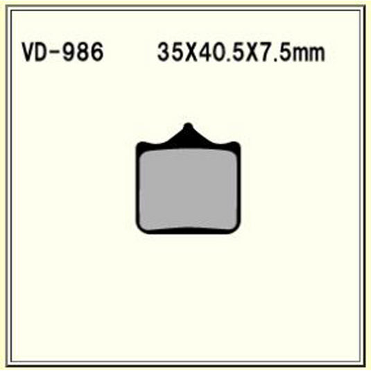 VESRAH SEMI-METALLIC BRAKE PADS, VD-986