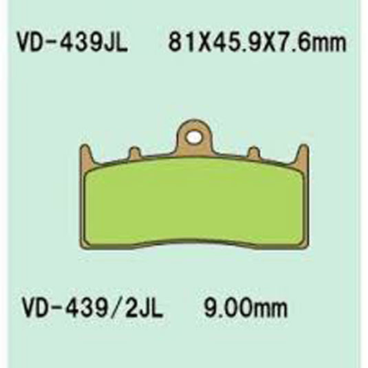 VESRAH SINTERED METAL BRAKE PADS, VD-439JL