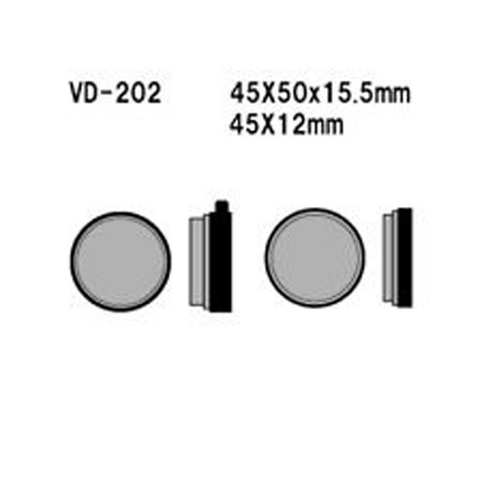 VESRAH SEMI-METALLIC BRAKE PADS, VD-202