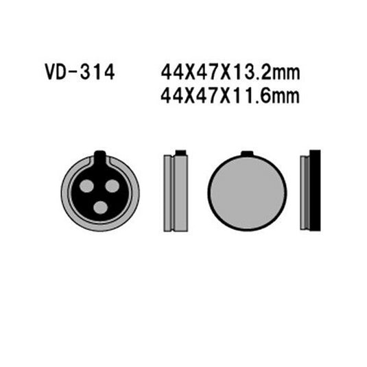 VESRAH SEMI-METALLIC BRAKE PADS, VD-314