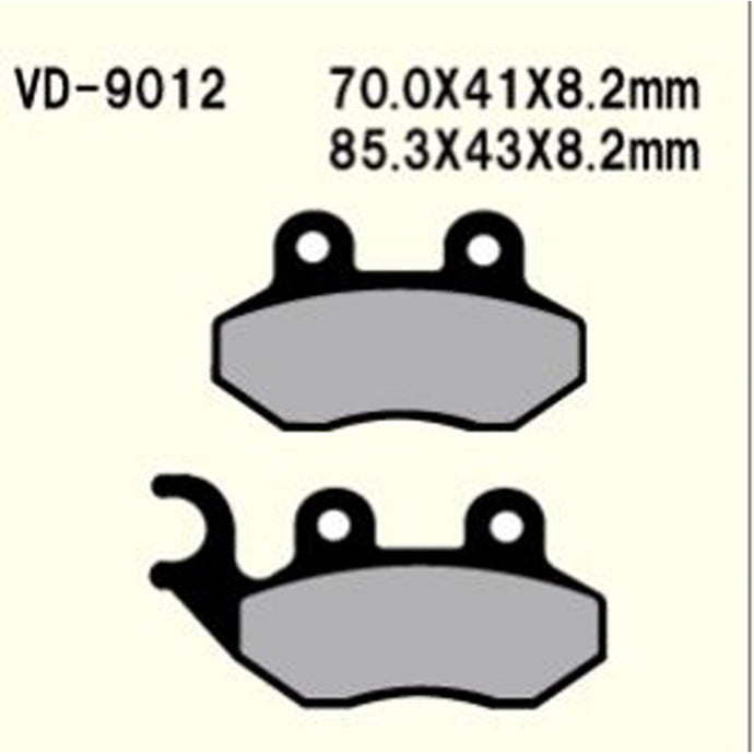 VESRAH SEMI-METALLIC BRAKE PADS, VD-9012