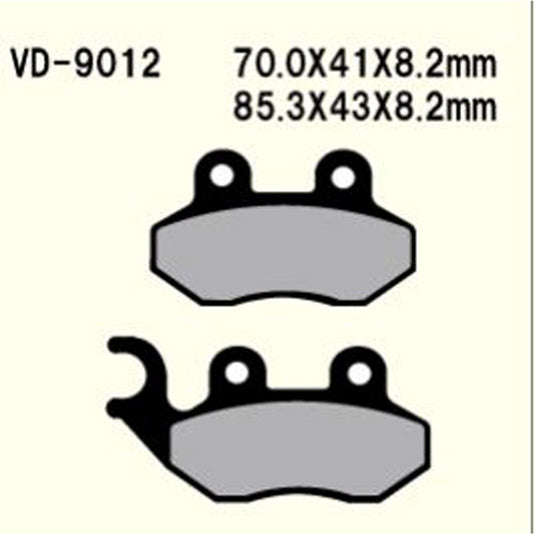 VESRAH SEMI-METALLIC BRAKE PADS, VD-9012