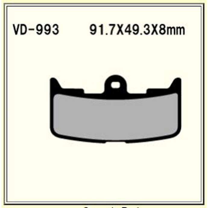 VESRAH SEMI-METALLIC BRAKE PADS, VD-993